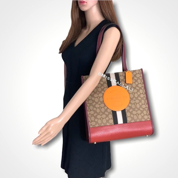 NWT COACH Dempsey Tote Bag In Signature Jacquard With Stripe And Coach Patch - Picture 7 of 16